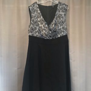 Torrid Dress Sleeveless Surplice V-Neck Black Gray